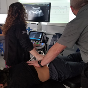picture Groton chiropractic ultrasound imaging of spinal vertebrae during treatment